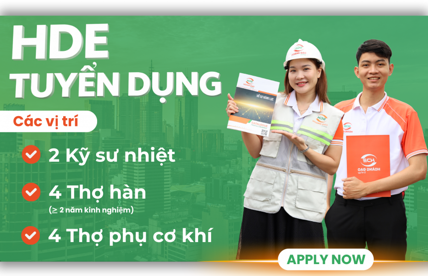 HDE TUYỂN DỤNG - CƠ HỘI VIỆC LÀM TẠI DOANH NGHIỆP NĂNG LƯỢNG HÀNG ĐẦU MIỀN TRUNG